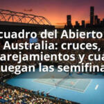 El cuadro del Abierto de Australia: cruces, emparejamientos y cuándo se juegan las semifinales