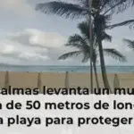 Las Palmas levanta un muro de arena de 50 metros de longitud en la playa para proteger una franja del paseo de la borrasca Therese 