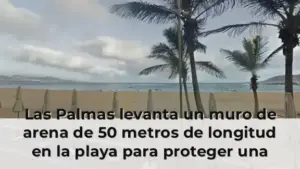 Las Palmas levanta un muro de arena de 50 metros de longitud en la playa para proteger una franja del paseo de la borras