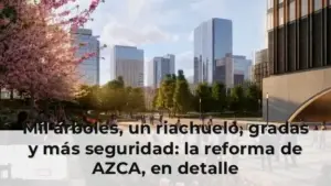 Mil árboles, un riachuelo, gradas y más seguridad: la reforma de AZCA, en detalle