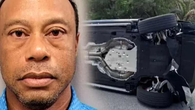 Tiger Woods sale en libertad bajo fianza tras negarse a realizar una prueba de orina después de un accidente de tráfico