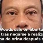 Tiger Woods sale en libertad bajo fianza tras negarse a realizar una prueba de orina después de un accidente de tráfico