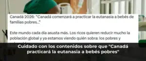 Cuidado con los contenidos sobre que "Canadá practicará la eutanasia a bebés pobres"
